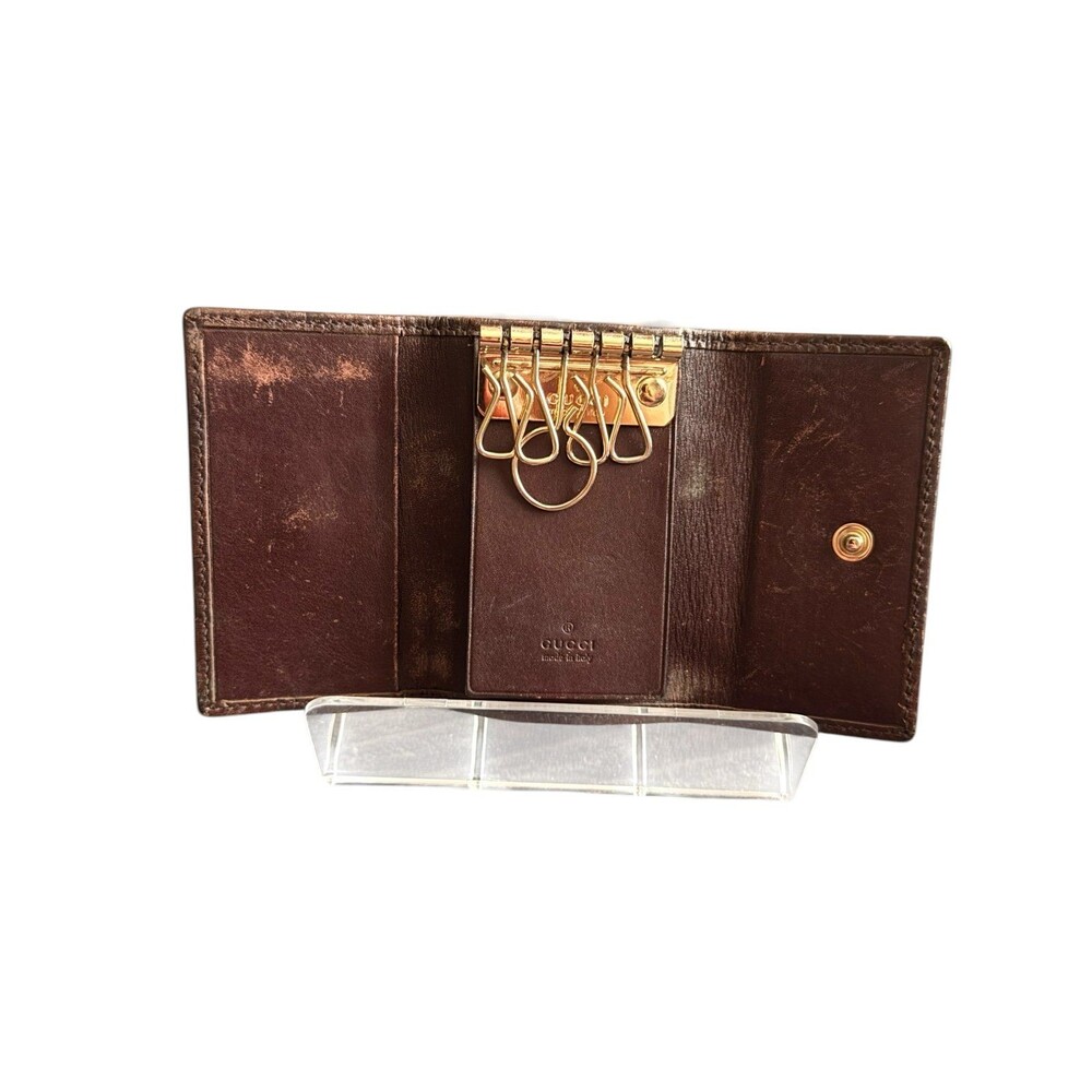 Authentic Gucci Guccissima Brown Leather 6 Key Holder Wallet Made in Italy - Picture 8 of 11